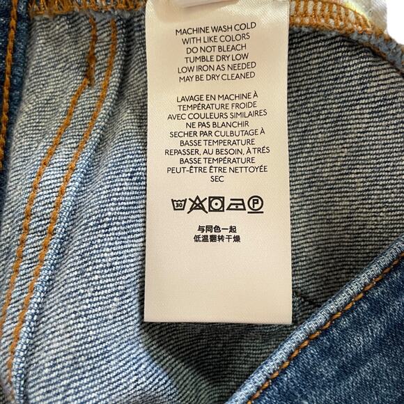 PILCRO Anthropologie Size 28 Slim Boyfriend Crop Embroidered Stripe Blue Jeans - Picture 11 of 12